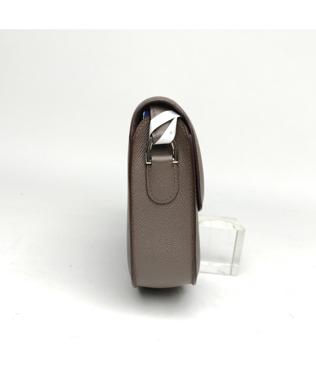 HERMES Серая кожаная сумка через плечо, фото 5