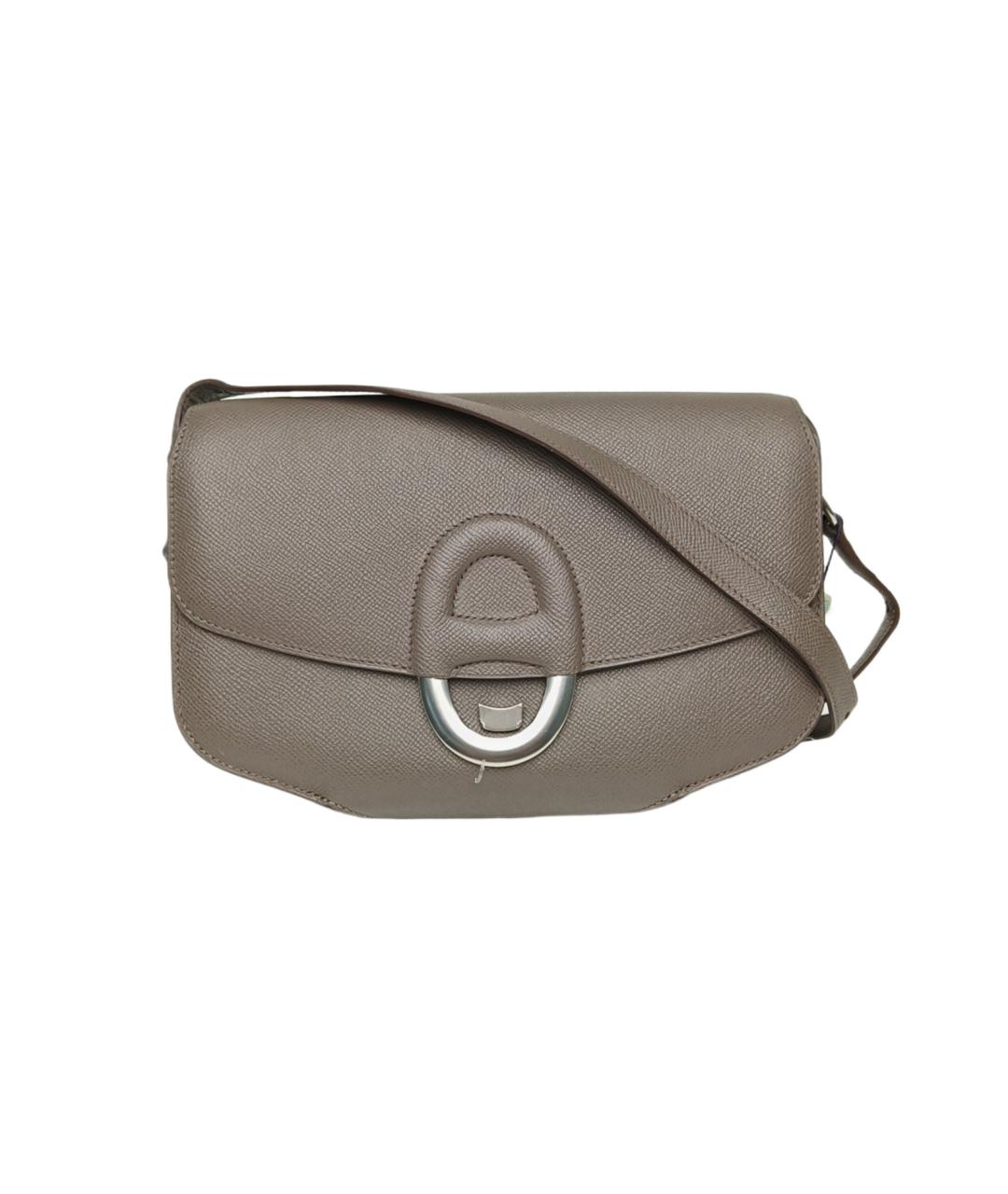 HERMES Серая кожаная сумка через плечо, фото 1