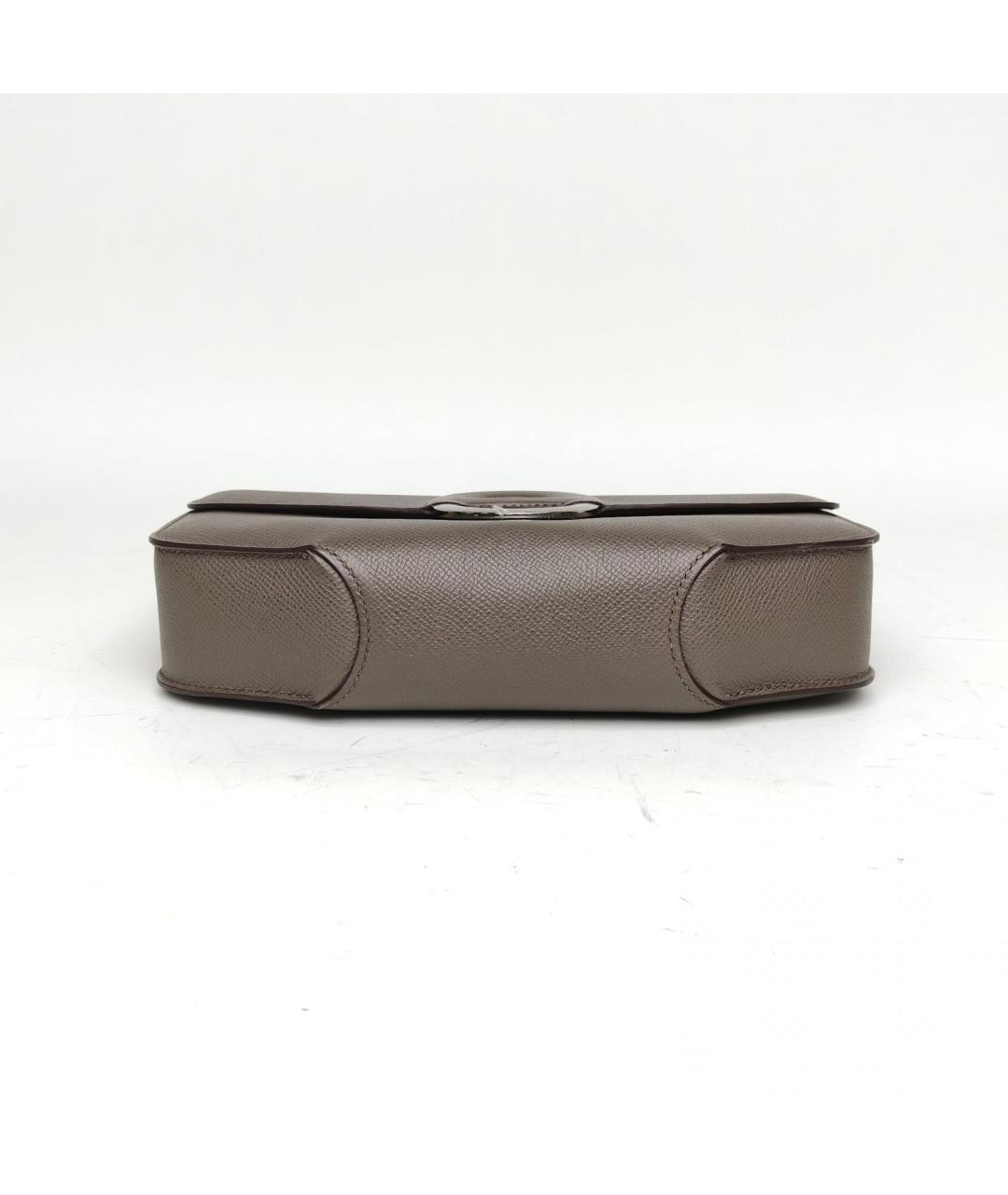 HERMES Серая кожаная сумка через плечо, фото 6