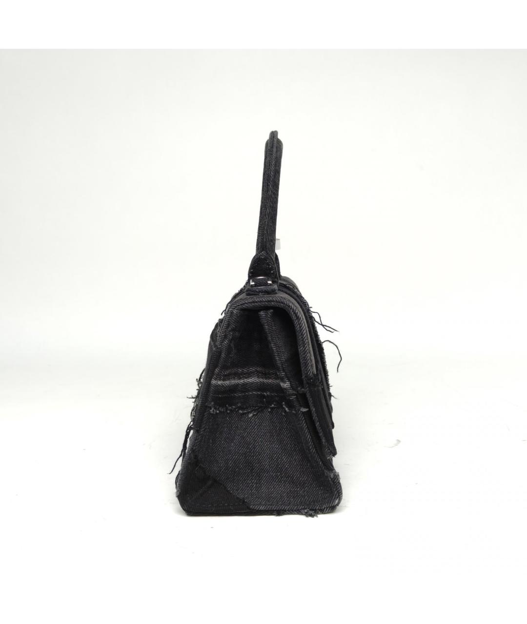 BALENCIAGA Черная деним сумка с короткими ручками, фото 4