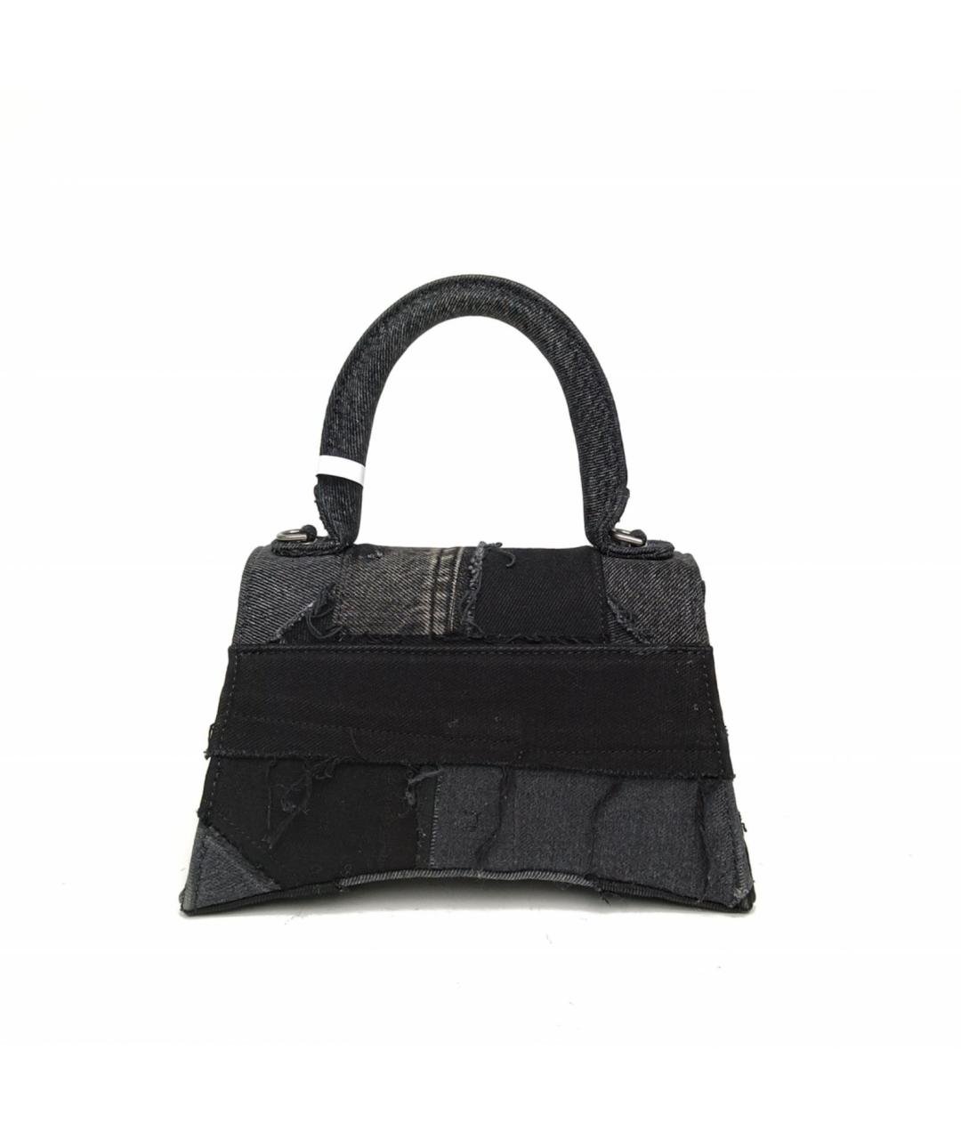 BALENCIAGA Черная деним сумка с короткими ручками, фото 3