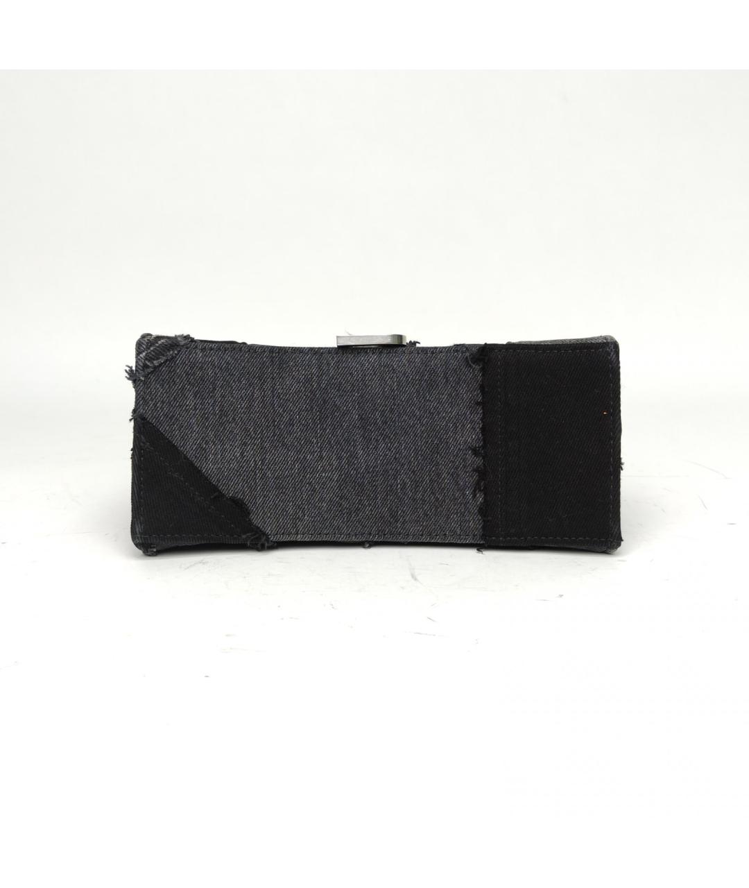 BALENCIAGA Черная деним сумка с короткими ручками, фото 5