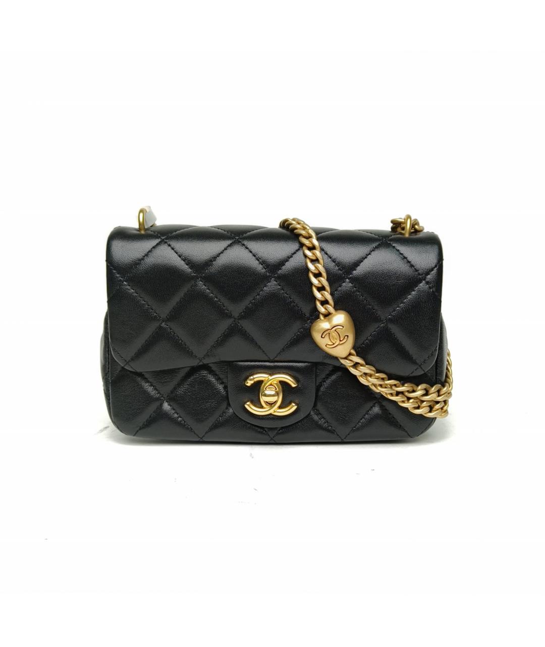CHANEL Черная кожаная сумка через плечо, фото 2