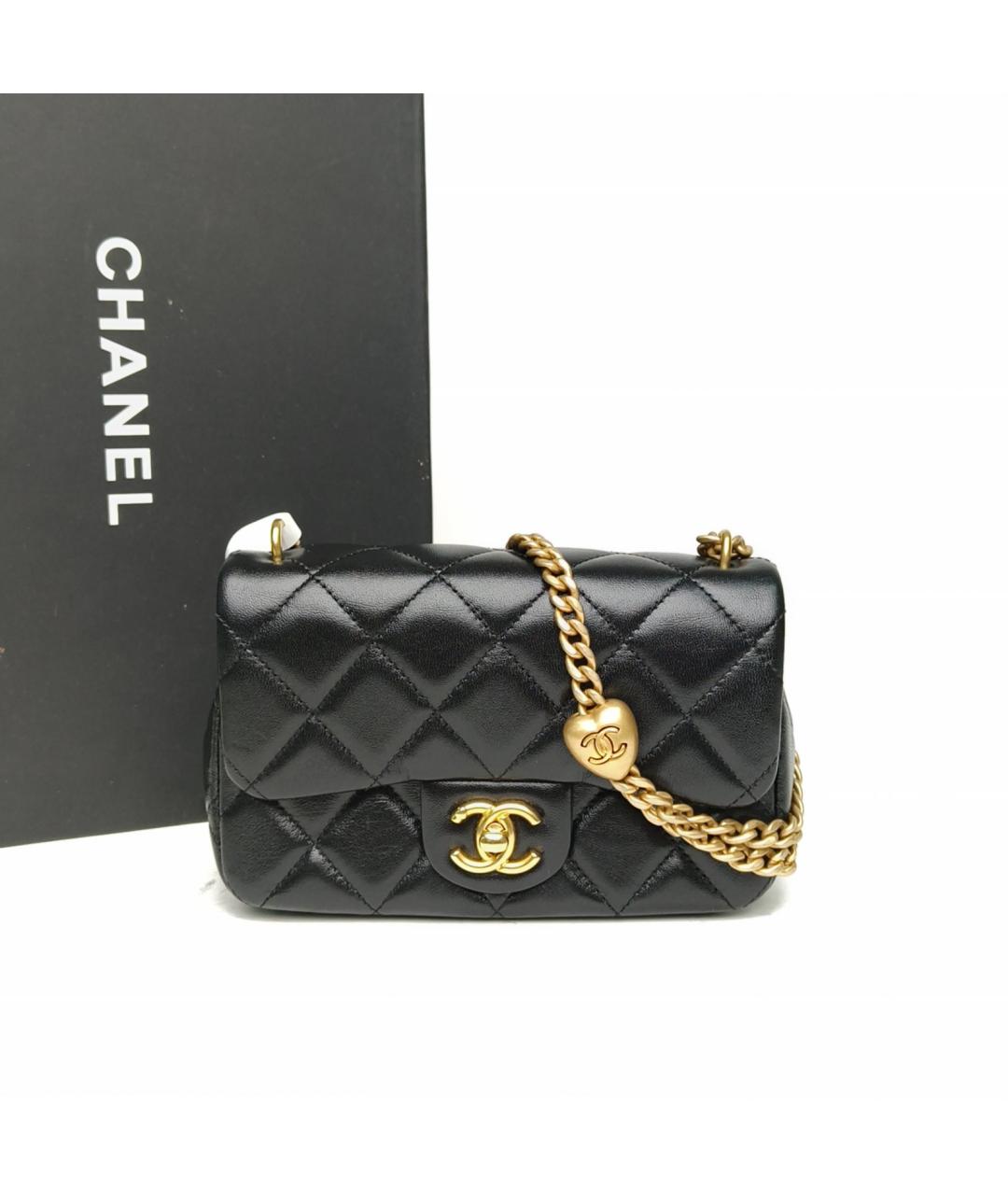 CHANEL Черная кожаная сумка через плечо, фото 9