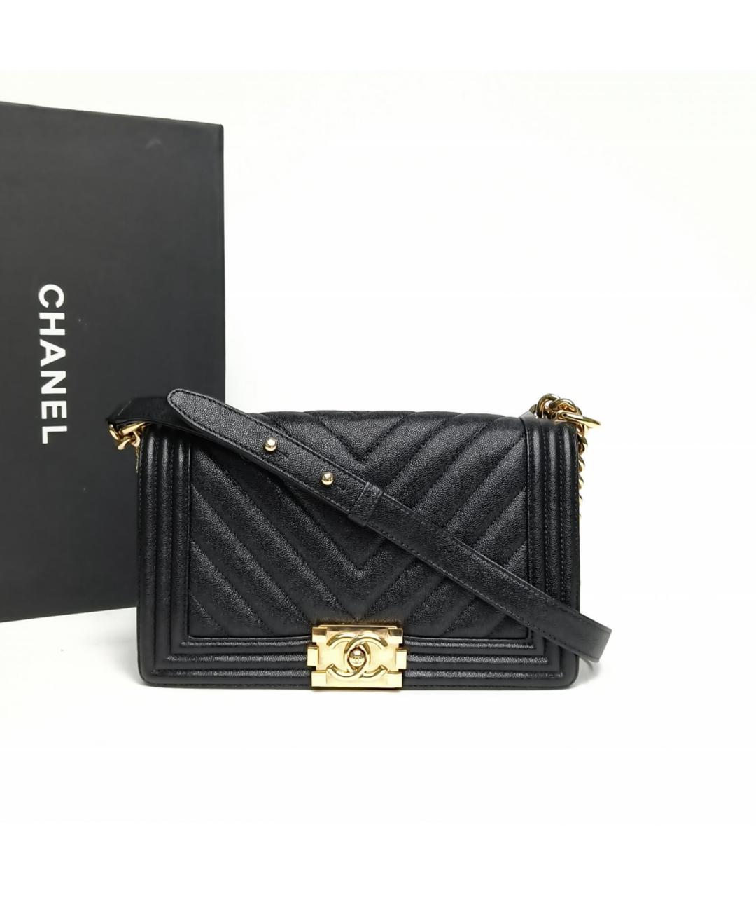 CHANEL Черная кожаная сумка через плечо, фото 9