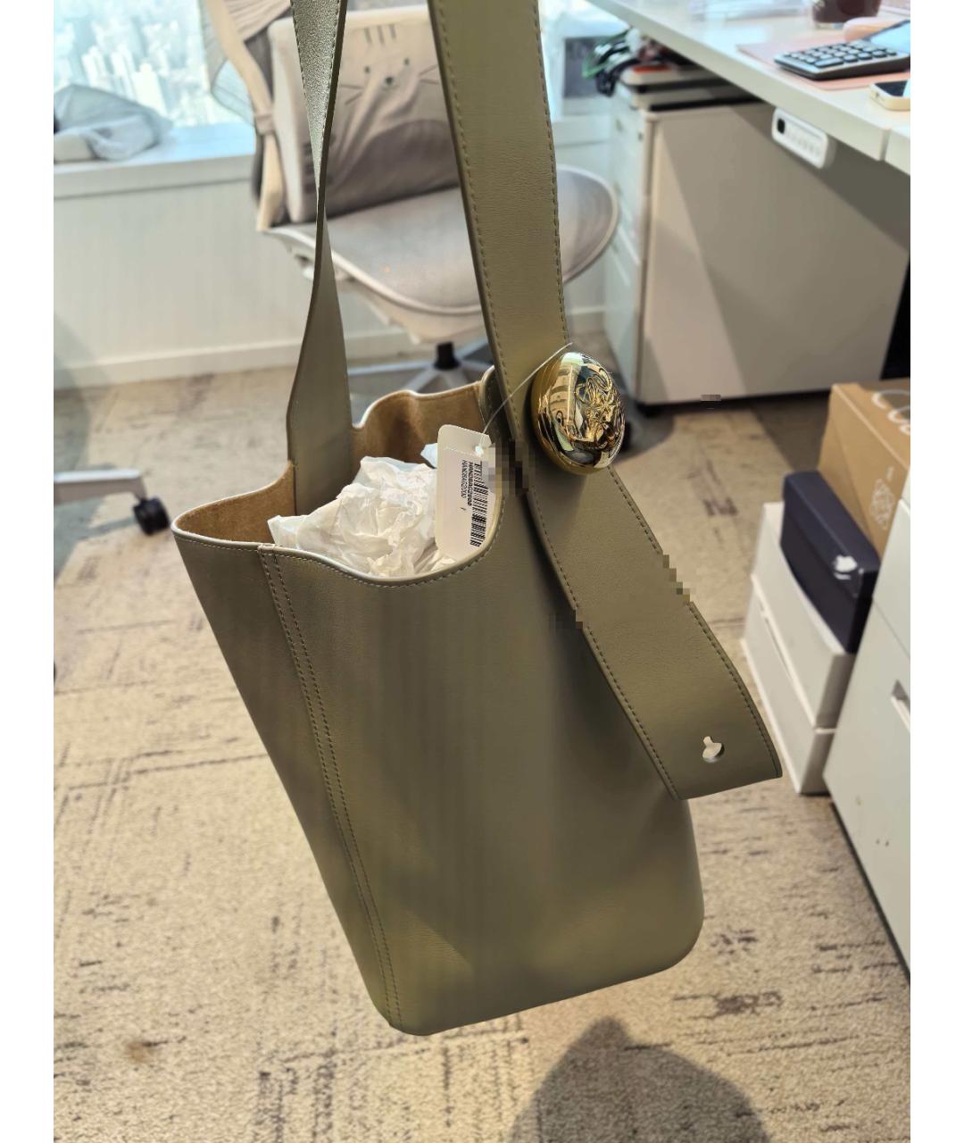LOEWE Зеленая кожаная сумка через плечо, фото 8