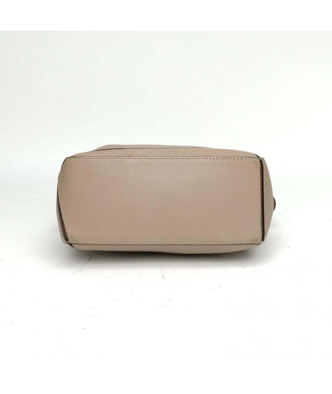 LOEWE Бежевая кожаная сумка с короткими ручками, фото 3