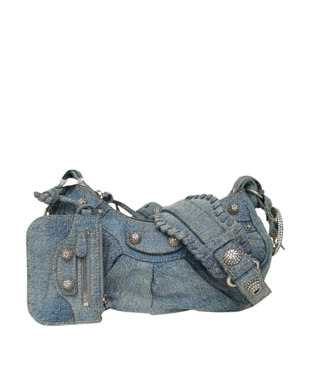 BALENCIAGA Голубая деним сумка через плечо, фото 1