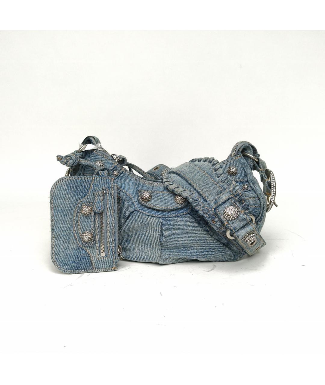 BALENCIAGA Голубая деним сумка через плечо, фото 2
