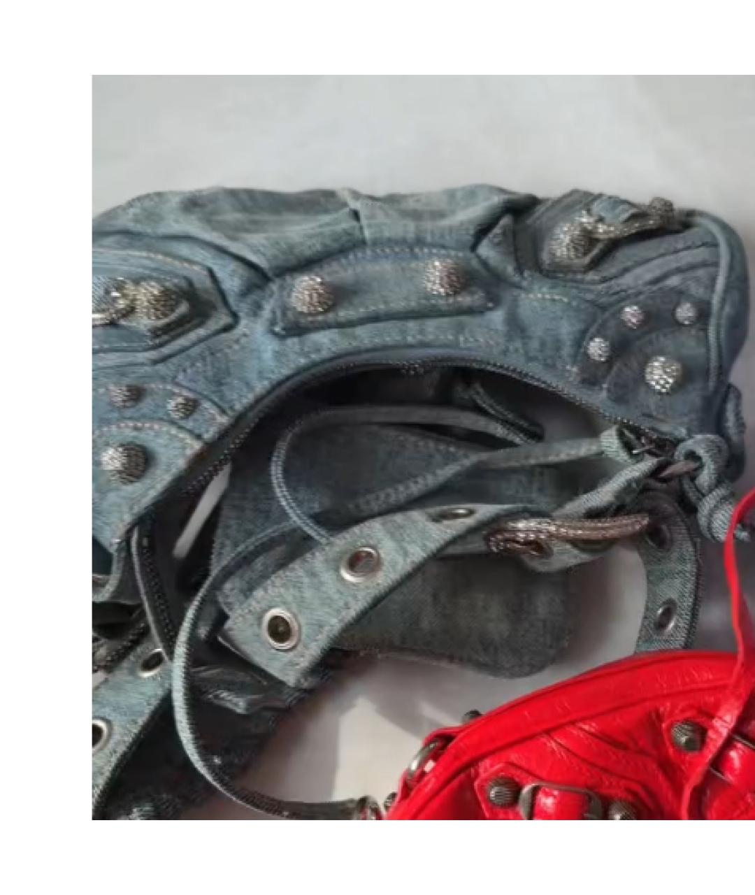 BALENCIAGA Голубая деним сумка через плечо, фото 8