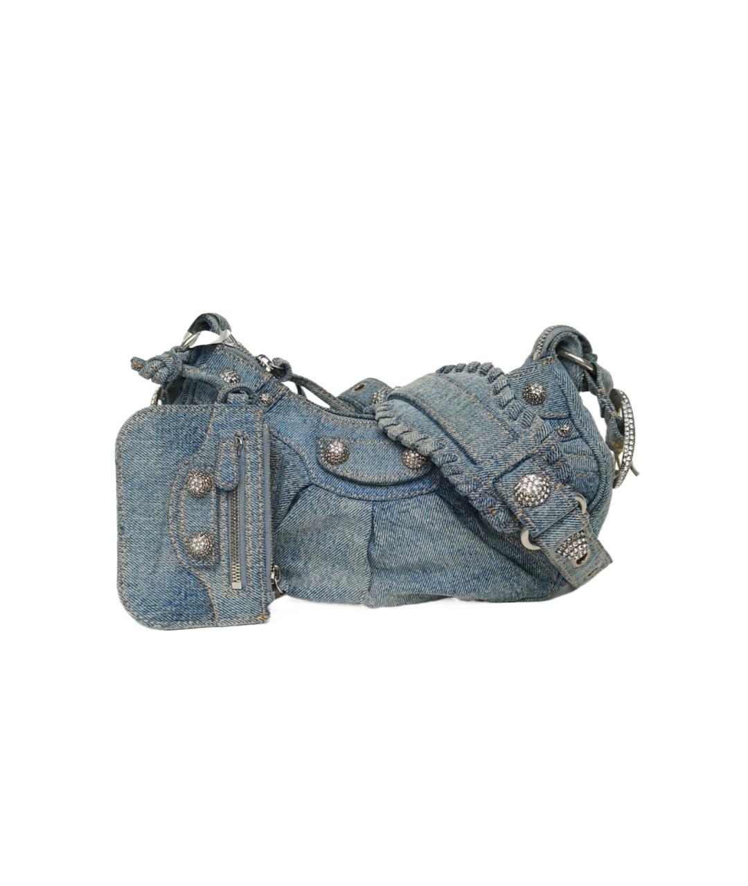 BALENCIAGA Голубая деним сумка через плечо, фото 9