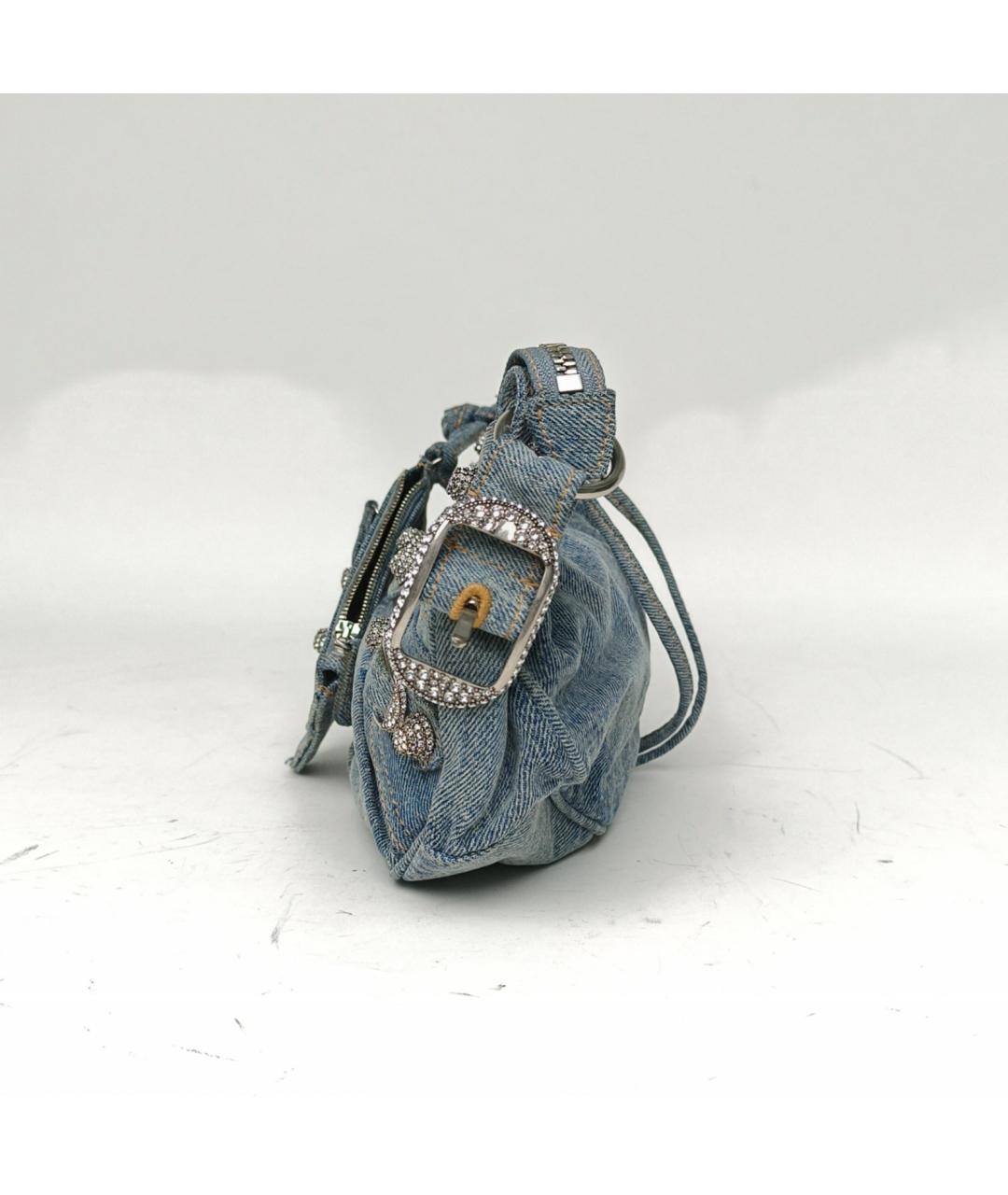 BALENCIAGA Голубая деним сумка через плечо, фото 3