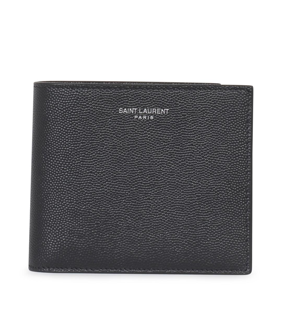 SAINT LAURENT Черный кожаный кошелек, фото 2