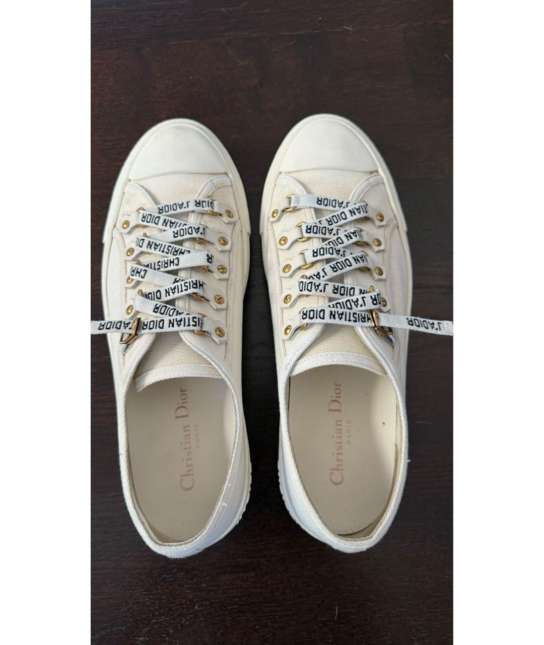 CHRISTIAN DIOR Белые текстильные кеды, фото 3