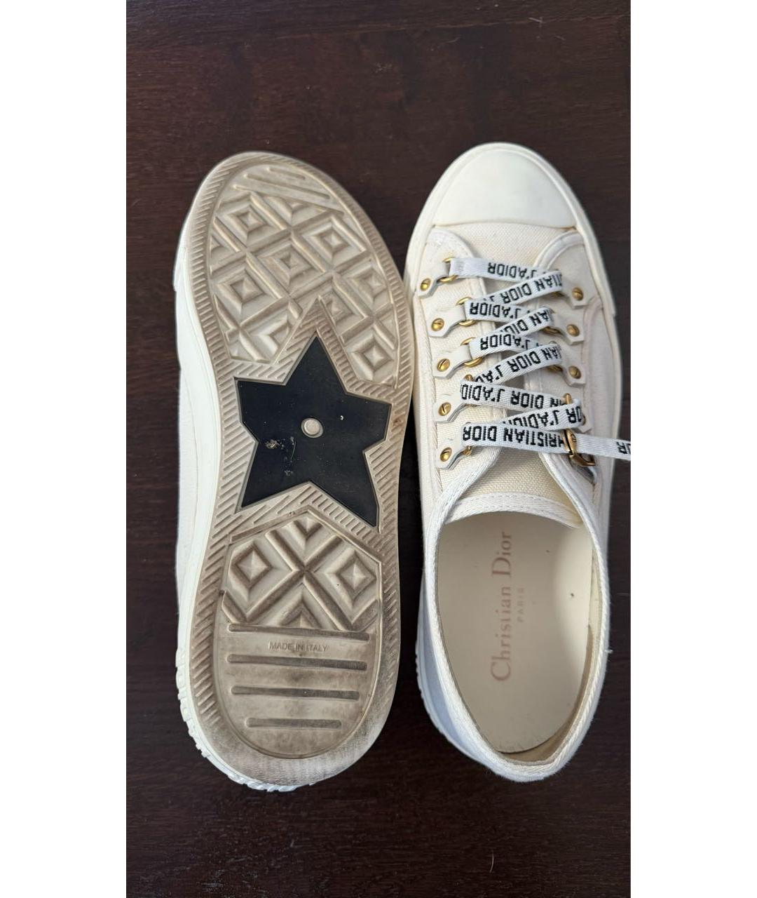 CHRISTIAN DIOR Белые текстильные кеды, фото 4
