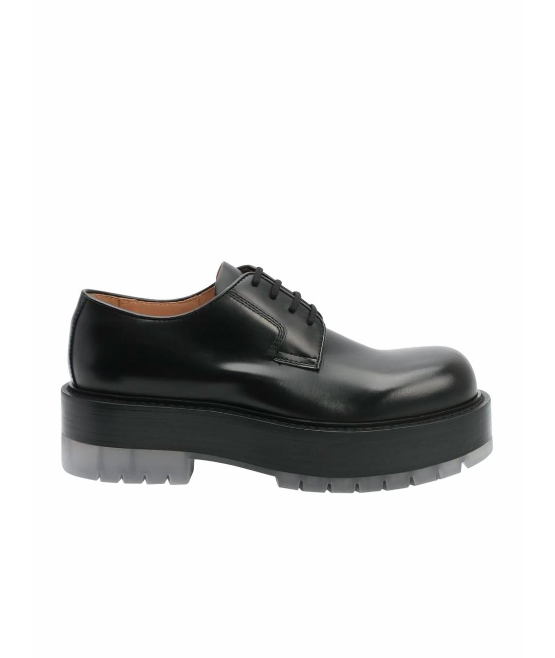 BOTTEGA VENETA Черные кожаные низкие ботинки, фото 1