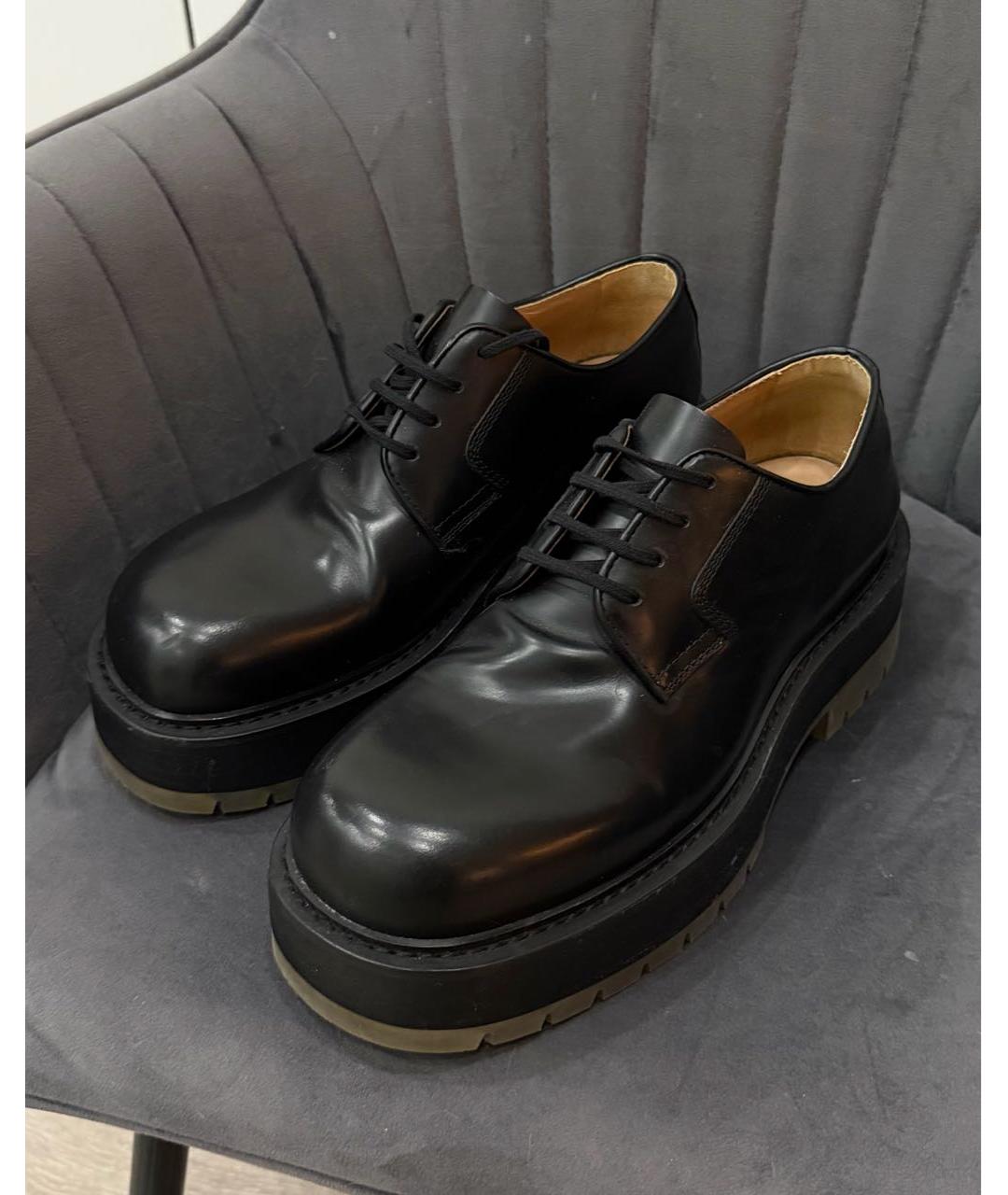 BOTTEGA VENETA Черные кожаные низкие ботинки, фото 6