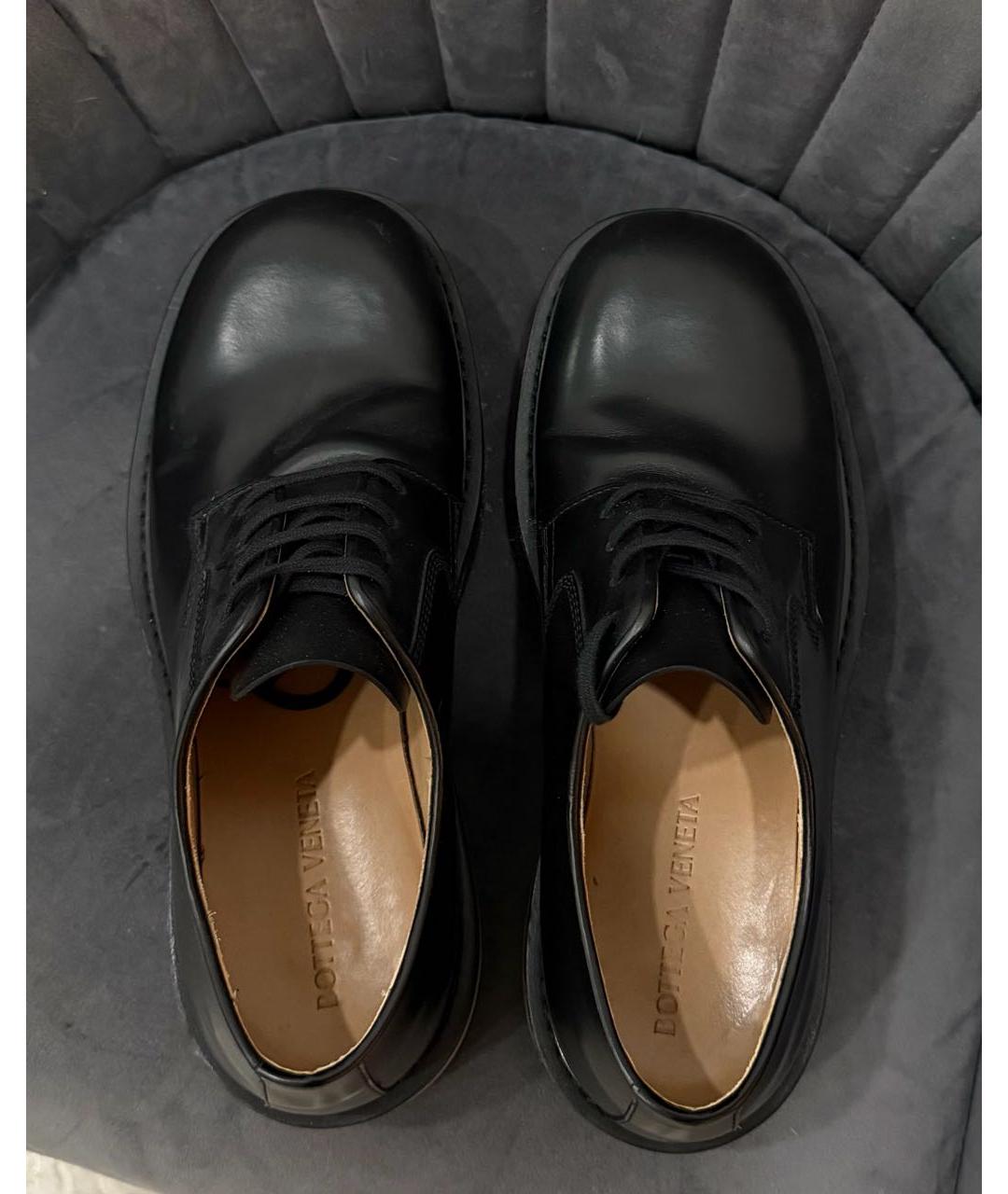 BOTTEGA VENETA Черные кожаные низкие ботинки, фото 7