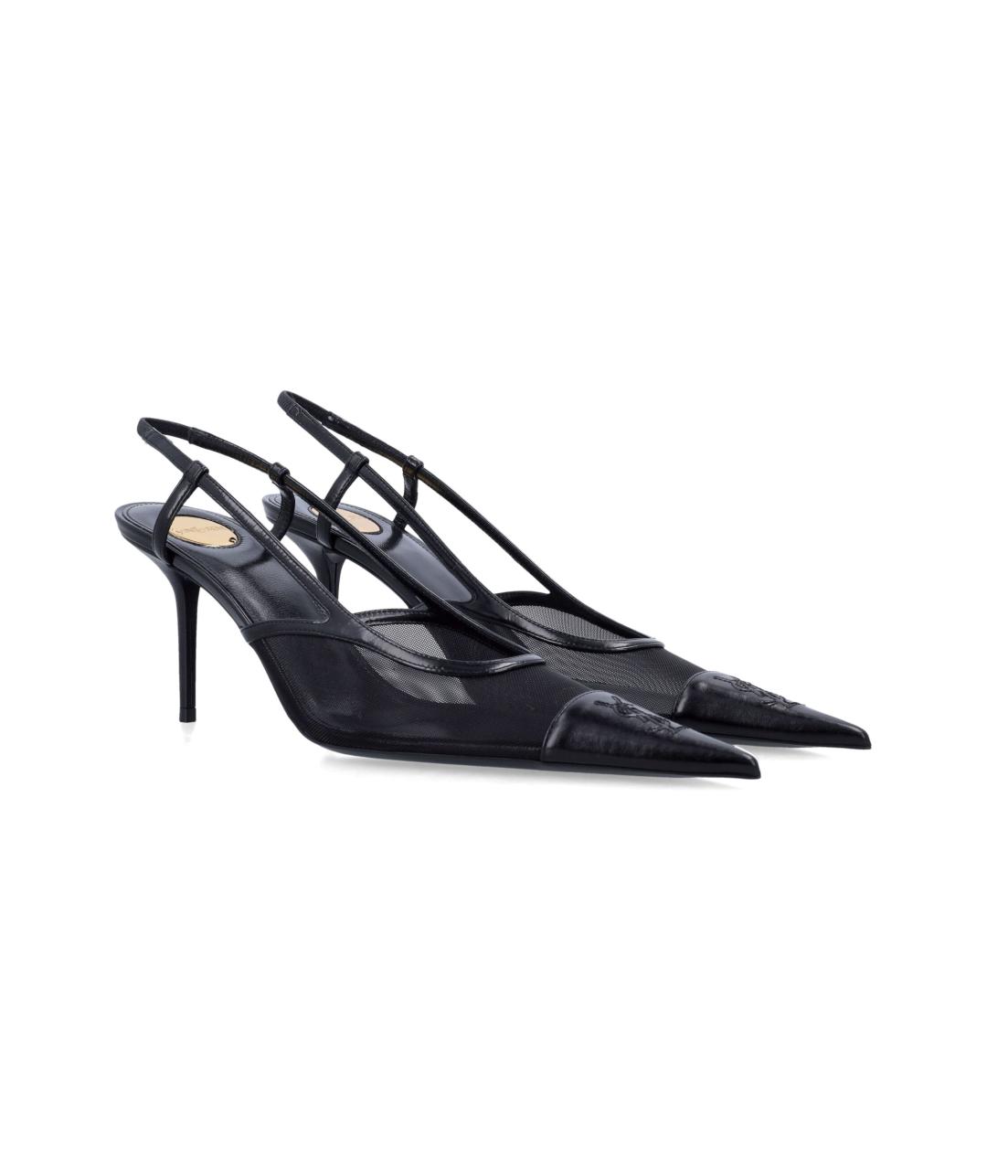 SAINT LAURENT Черные кожаные туфли, фото 2