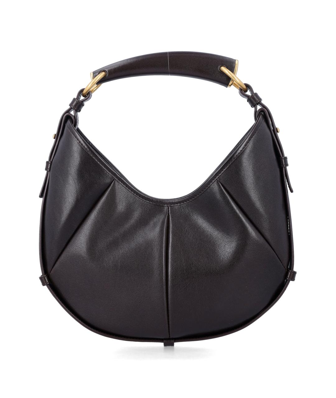 SAINT LAURENT Коричневая кожаная сумка с короткими ручками, фото 3