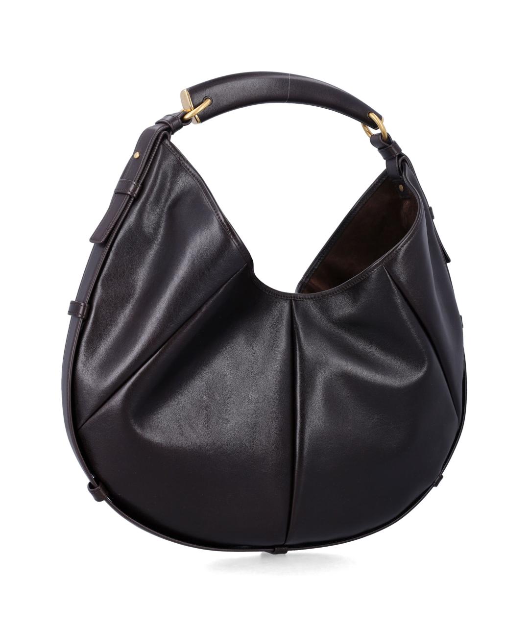 SAINT LAURENT Коричневая кожаная сумка тоут, фото 2