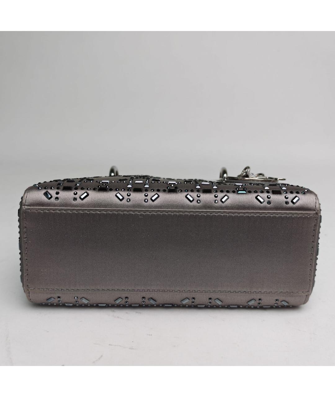 CHRISTIAN DIOR Серая тканевая сумка с короткими ручками, фото 6