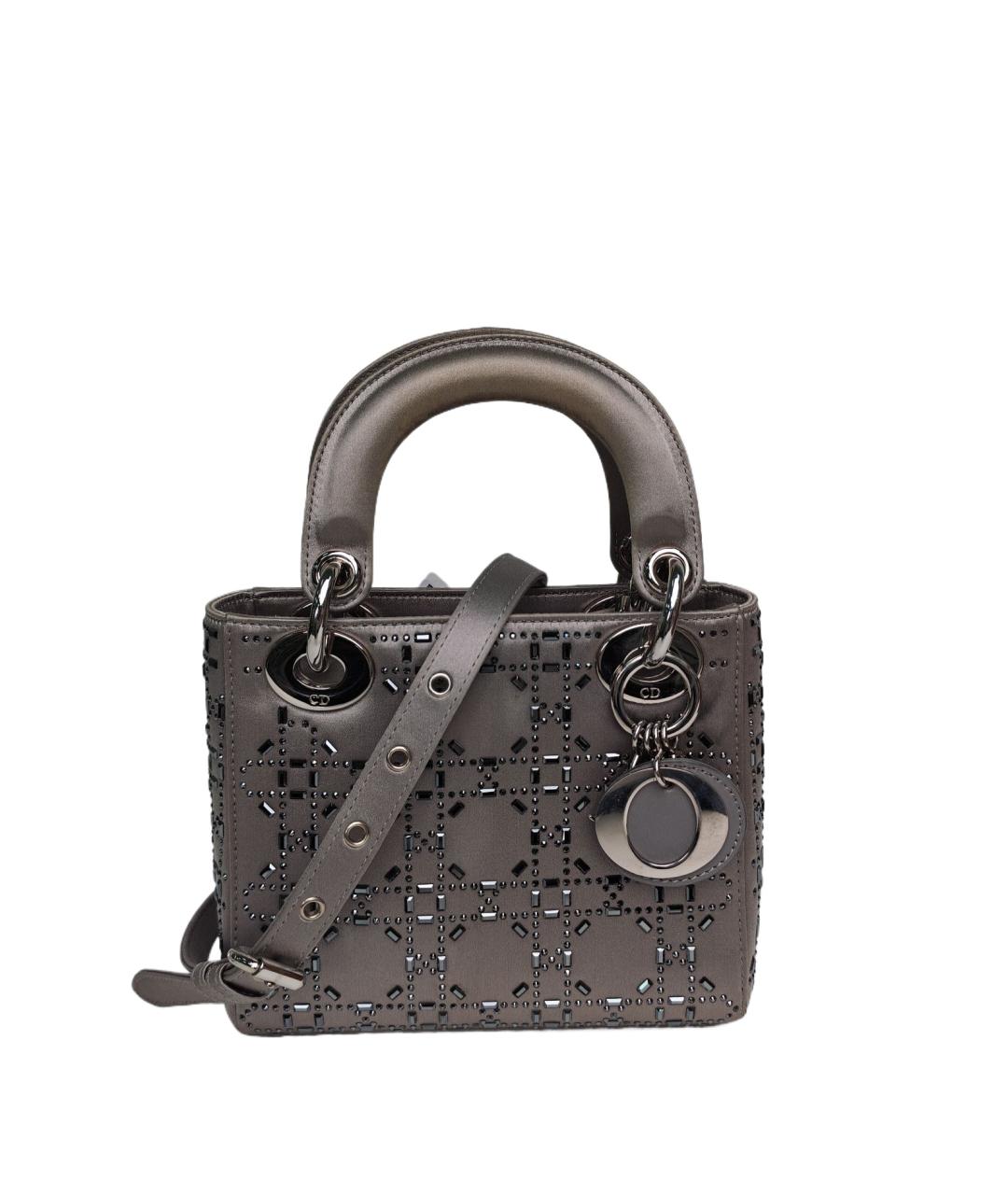 CHRISTIAN DIOR Серая тканевая сумка с короткими ручками, фото 1