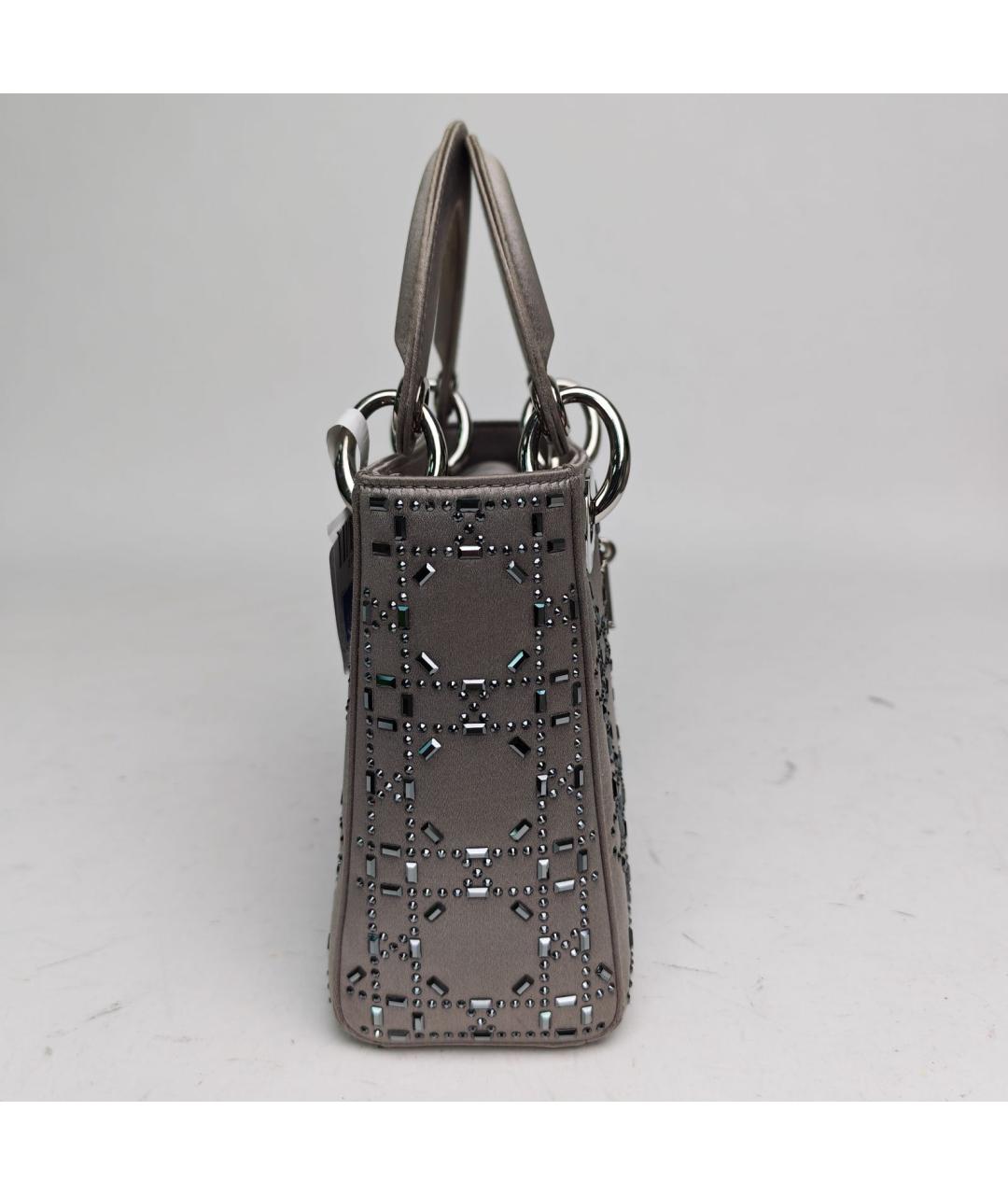 CHRISTIAN DIOR Серая тканевая сумка с короткими ручками, фото 5