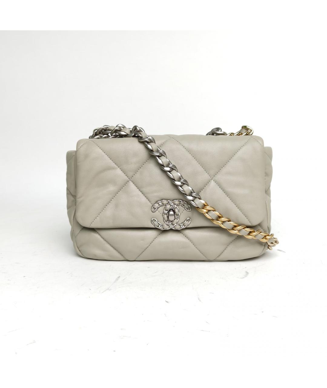 CHANEL Серая кожаная сумка через плечо, фото 2