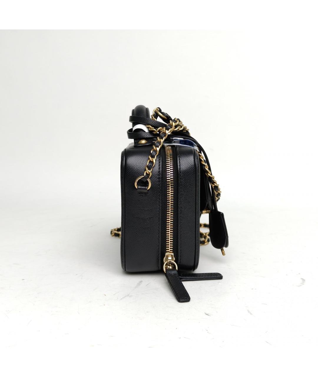 CHANEL Черная кожаная сумка с короткими ручками, фото 5