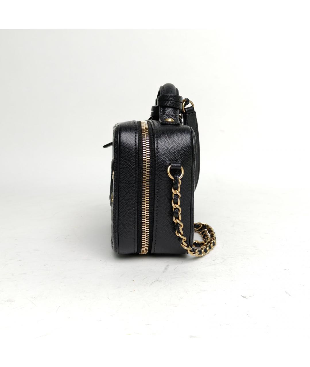 CHANEL Черная кожаная сумка с короткими ручками, фото 3