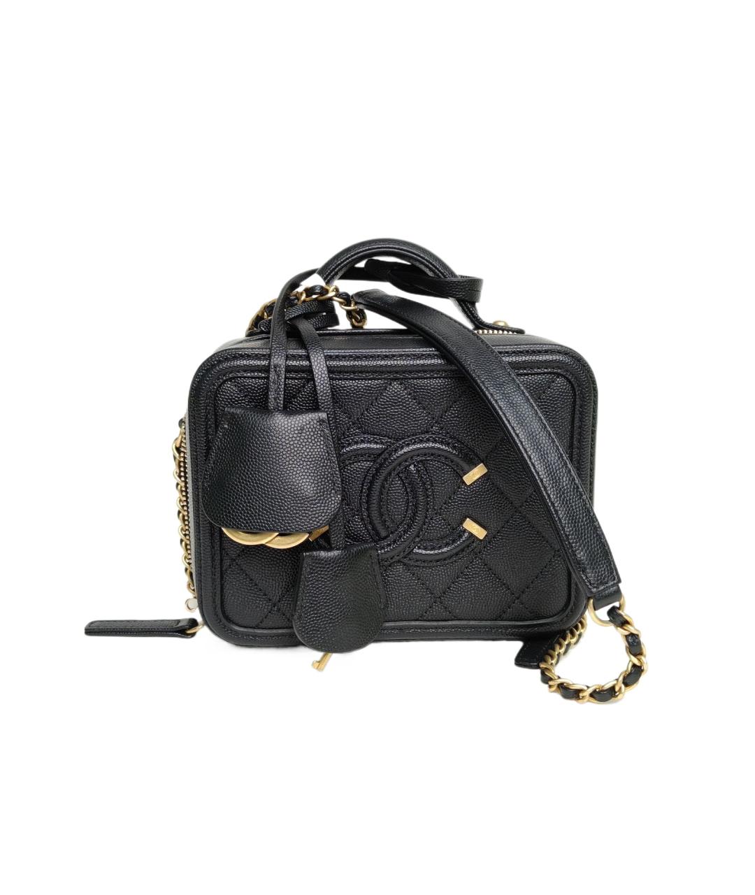 CHANEL Черная кожаная сумка с короткими ручками, фото 10