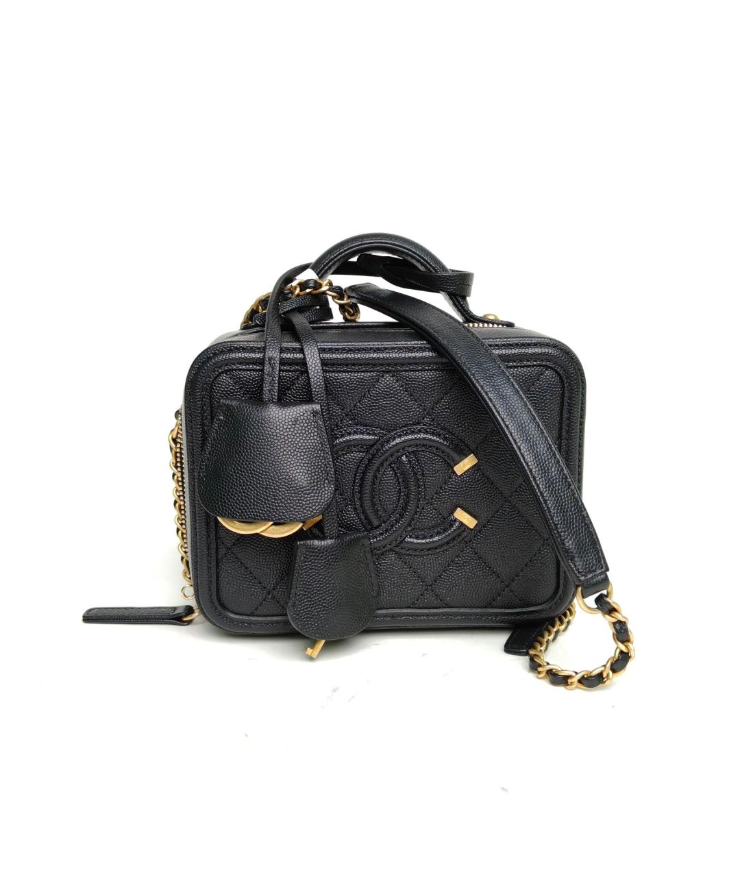 CHANEL Черная кожаная сумка с короткими ручками, фото 2
