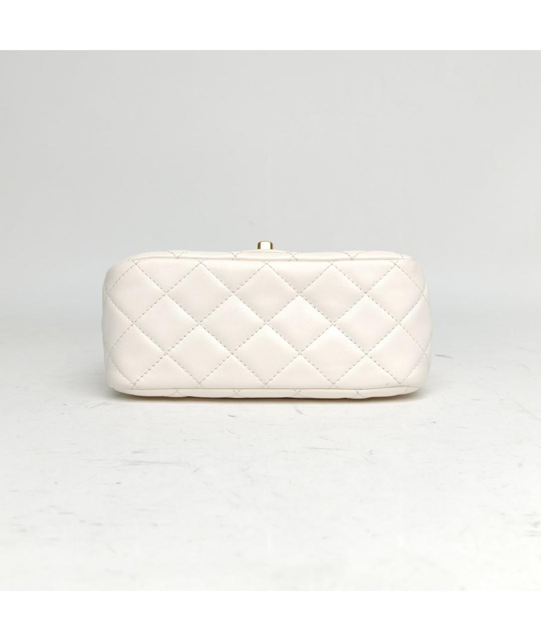 CHANEL Белая кожаная сумка через плечо, фото 6