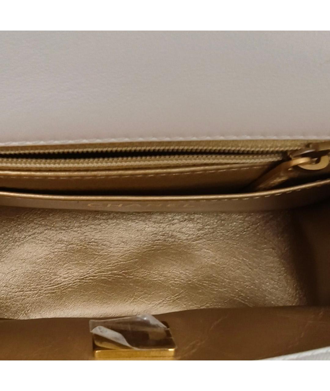 CHANEL Белая кожаная сумка через плечо, фото 7