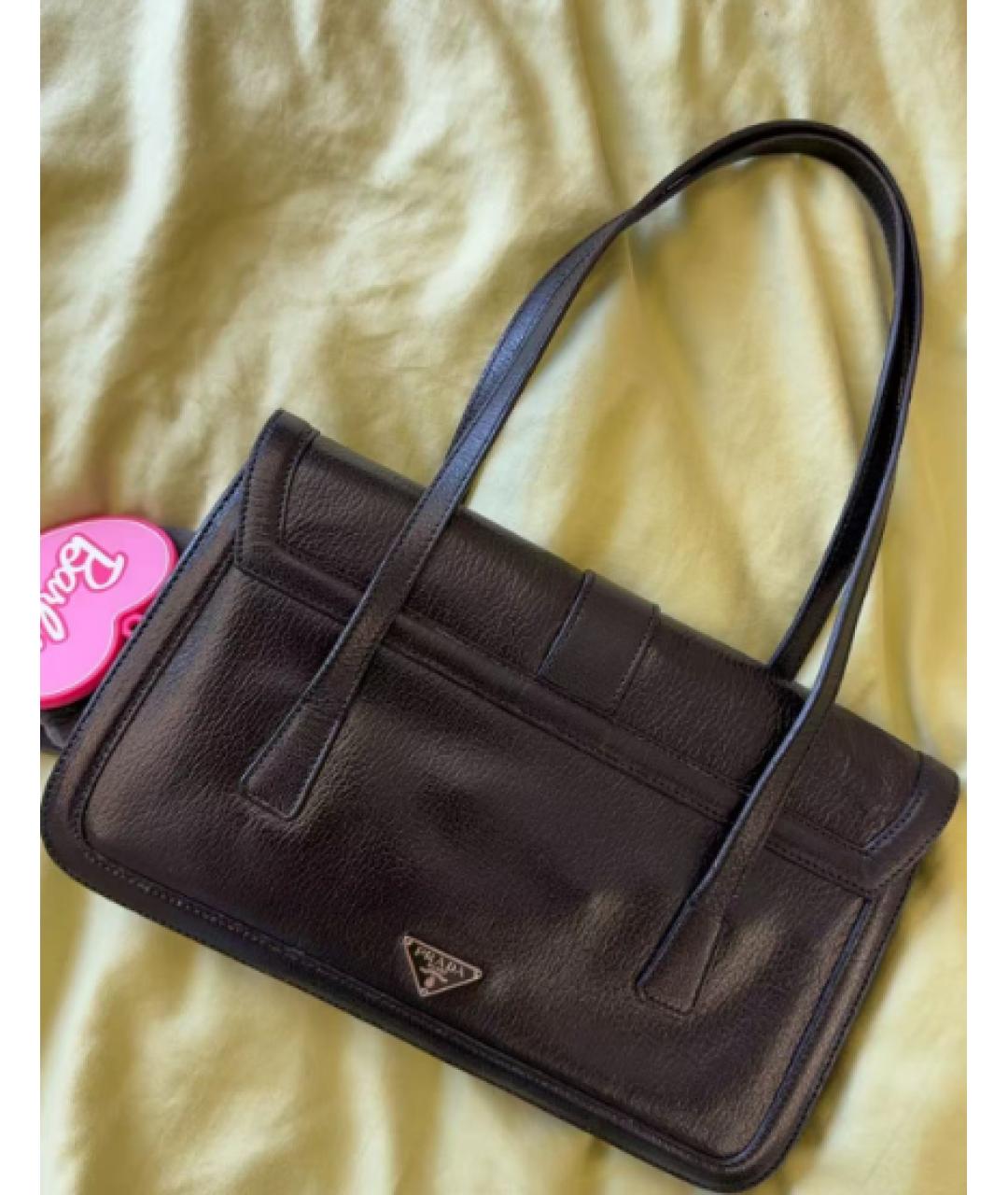 PRADA Черная кожаная сумка через плечо, фото 8