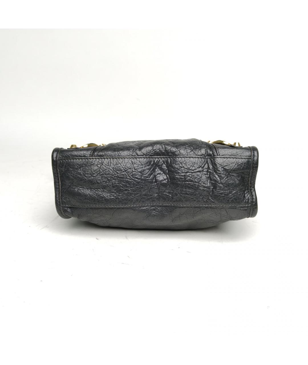 BALENCIAGA Антрацитовая кожаная сумка с короткими ручками, фото 6