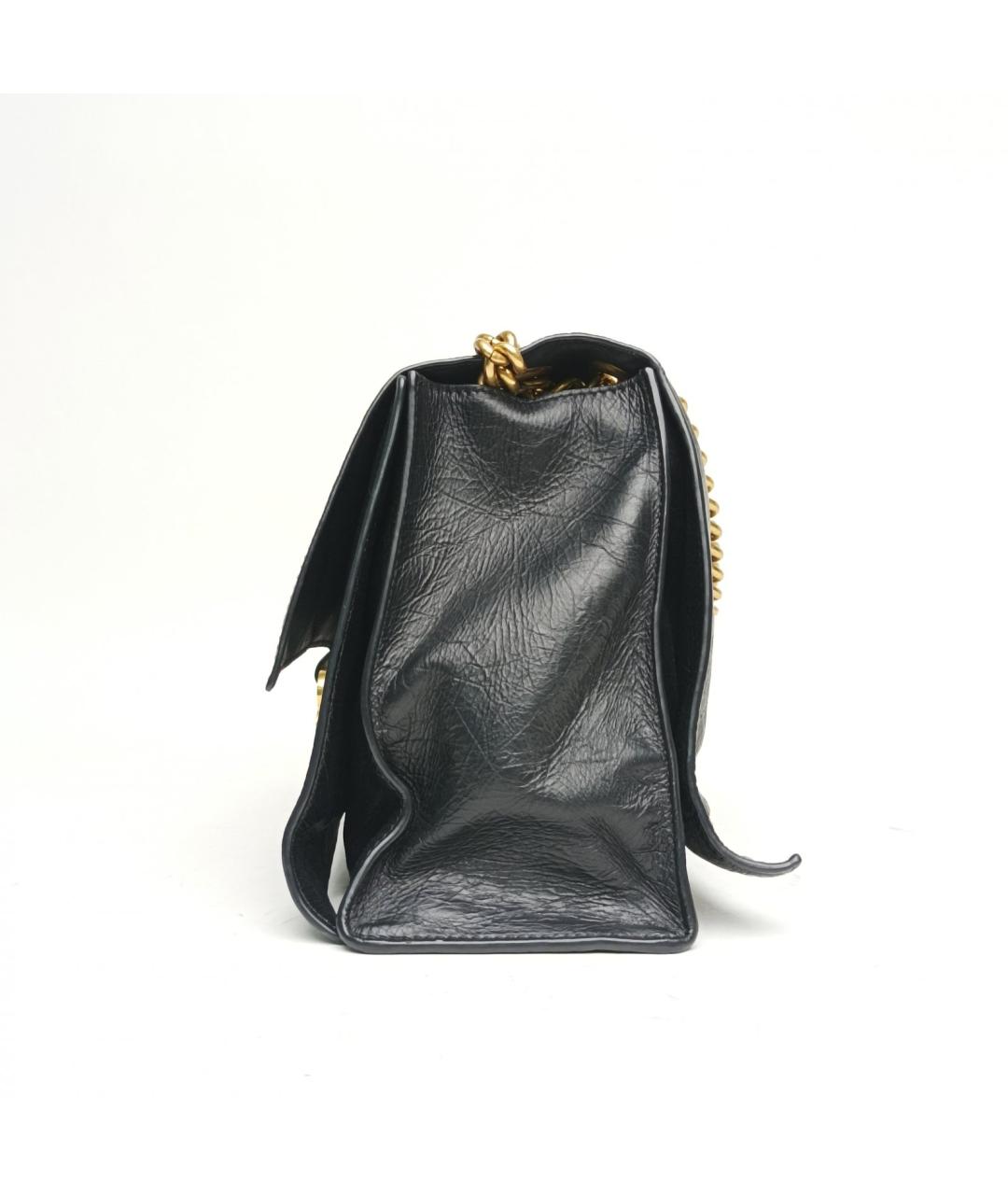 BALENCIAGA Черная кожаная сумка через плечо, фото 3