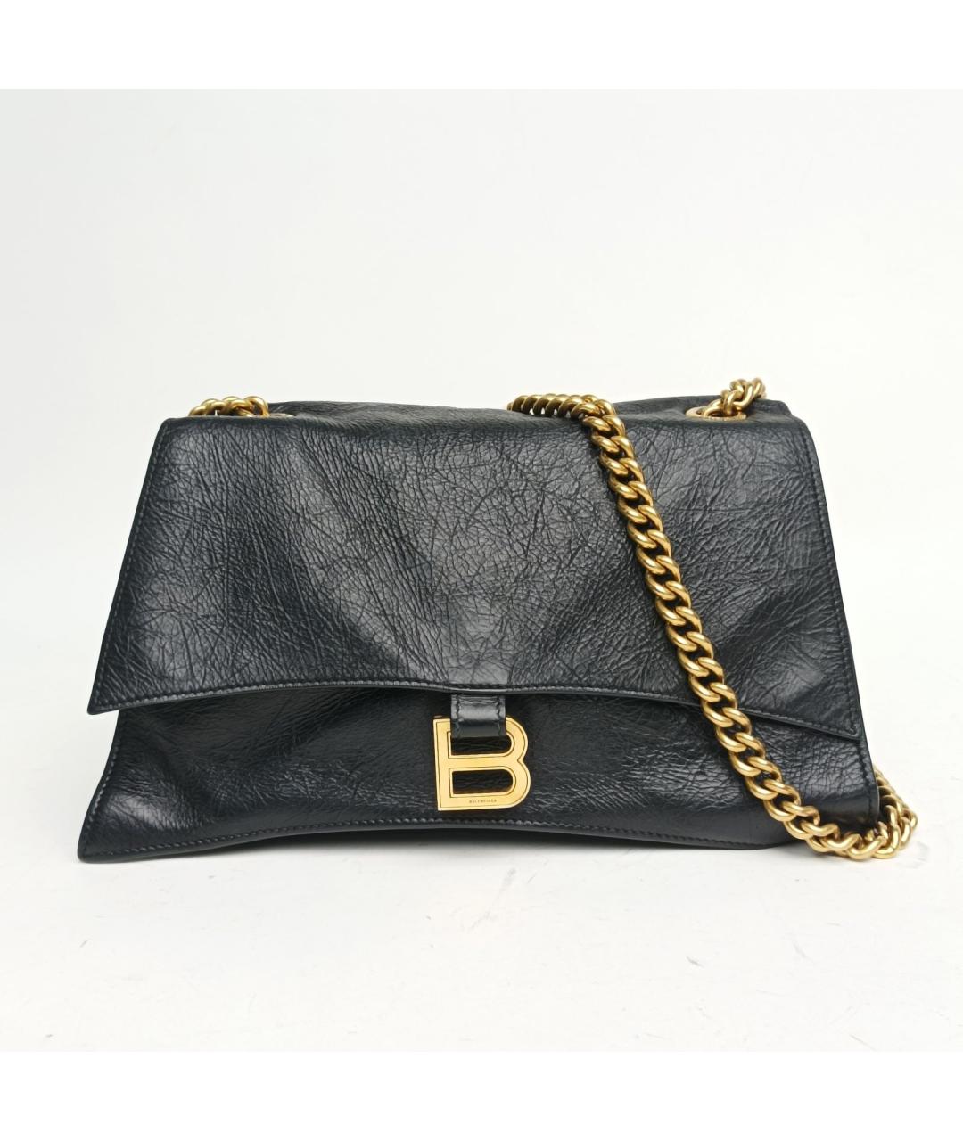 BALENCIAGA Черная кожаная сумка через плечо, фото 2