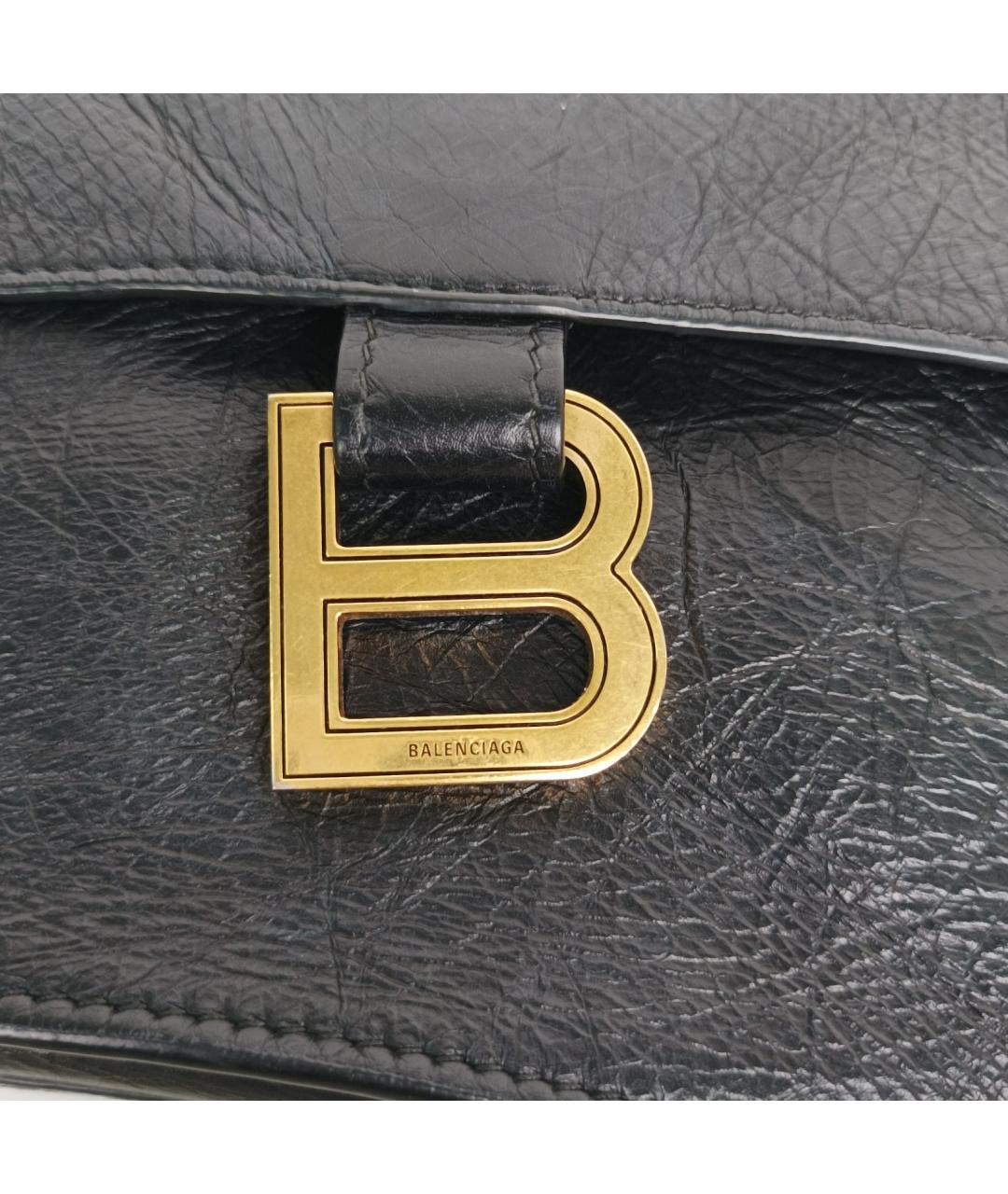 BALENCIAGA Черная кожаная сумка через плечо, фото 7