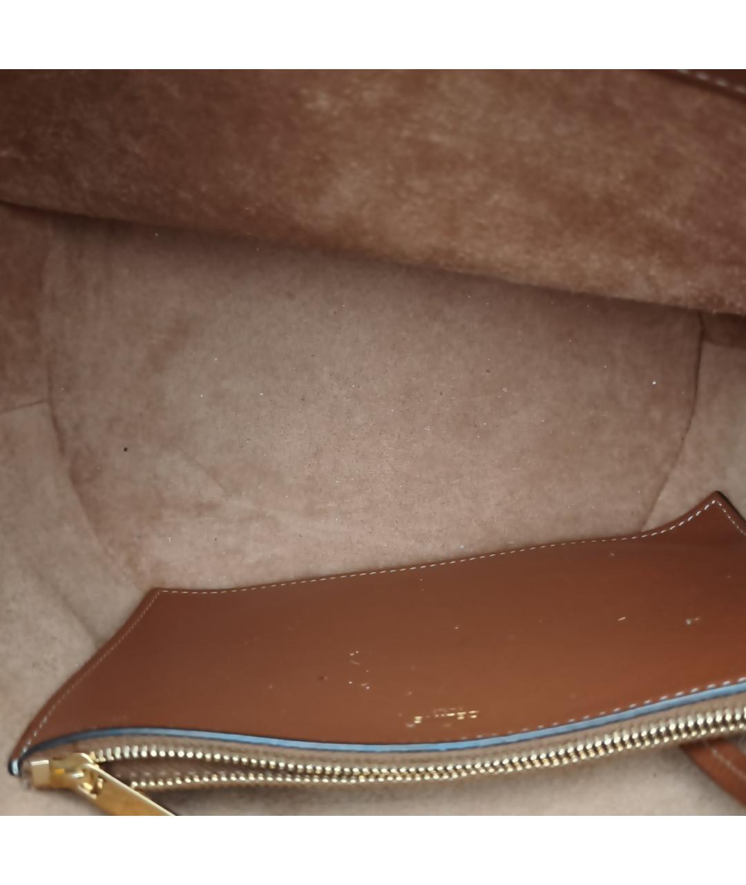 CELINE Коричневая кожаная сумка через плечо, фото 8