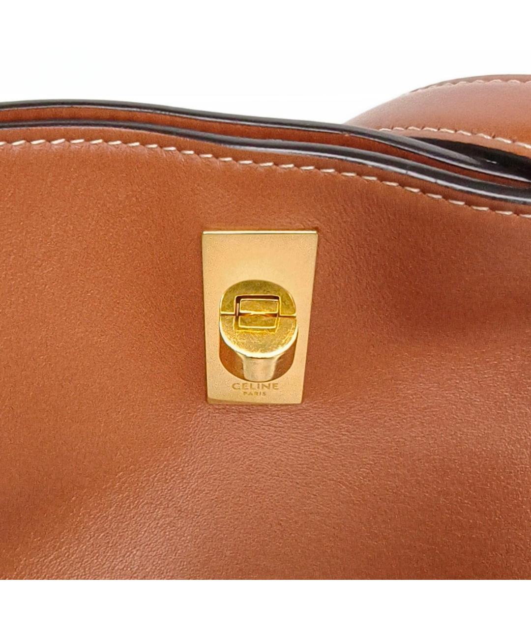 CELINE Коричневая кожаная сумка через плечо, фото 7