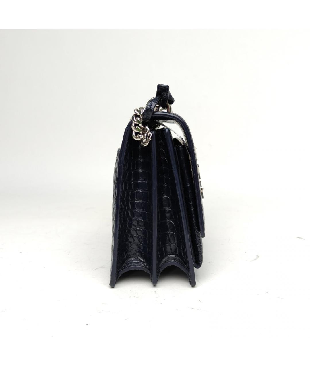 SAINT LAURENT Темно-синяя кожаная сумка через плечо, фото 5