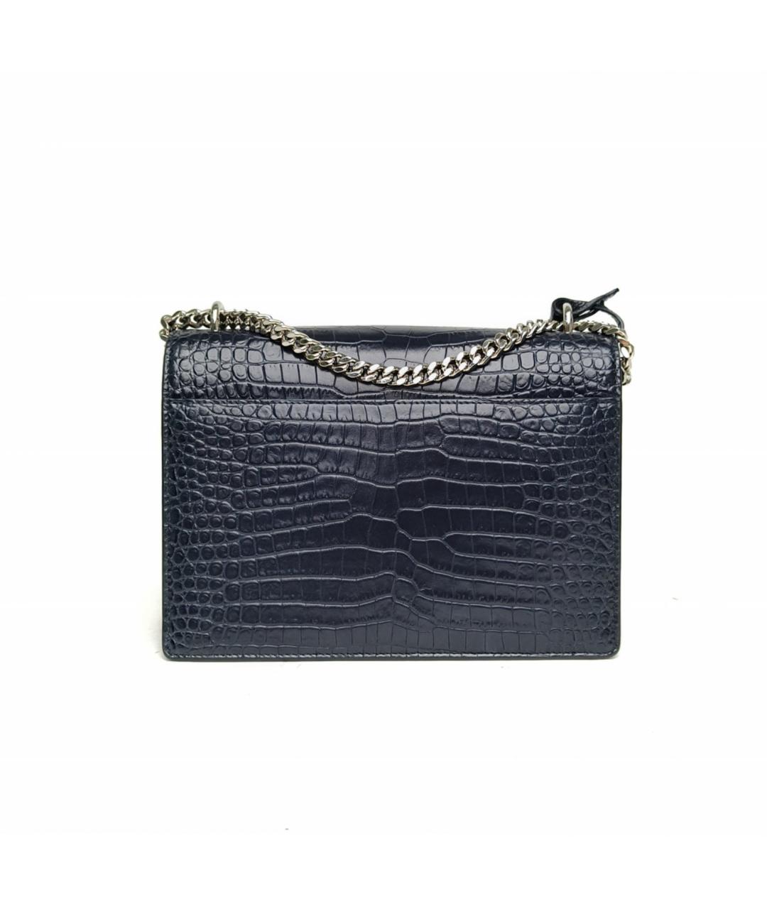 SAINT LAURENT Темно-синяя кожаная сумка через плечо, фото 4