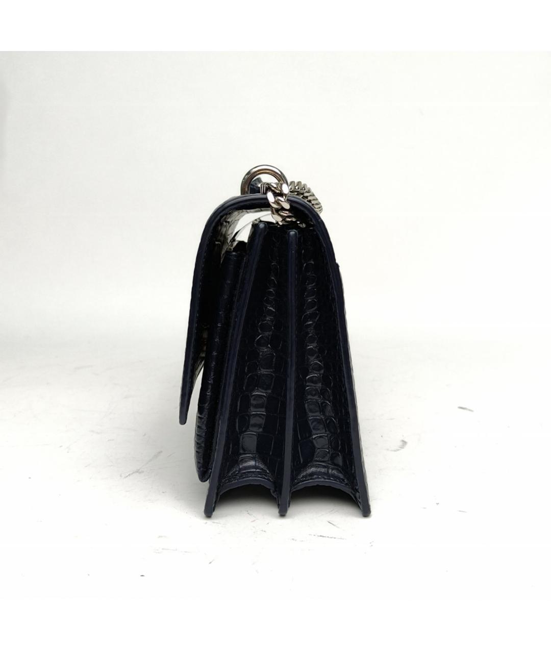 SAINT LAURENT Темно-синяя кожаная сумка через плечо, фото 3