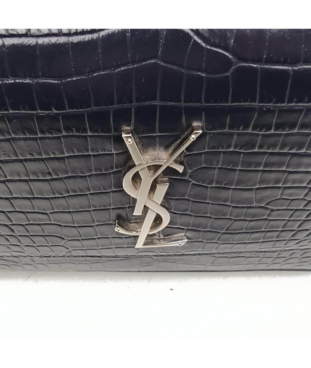 SAINT LAURENT Темно-синяя кожаная сумка через плечо, фото 8