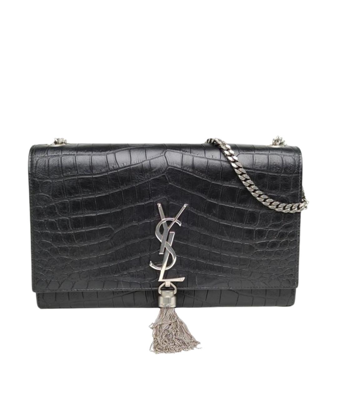 SAINT LAURENT Черная кожаная сумка через плечо, фото 1