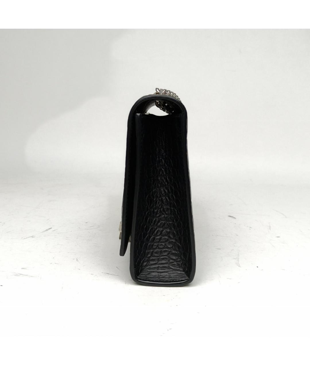 SAINT LAURENT Черная кожаная сумка через плечо, фото 3