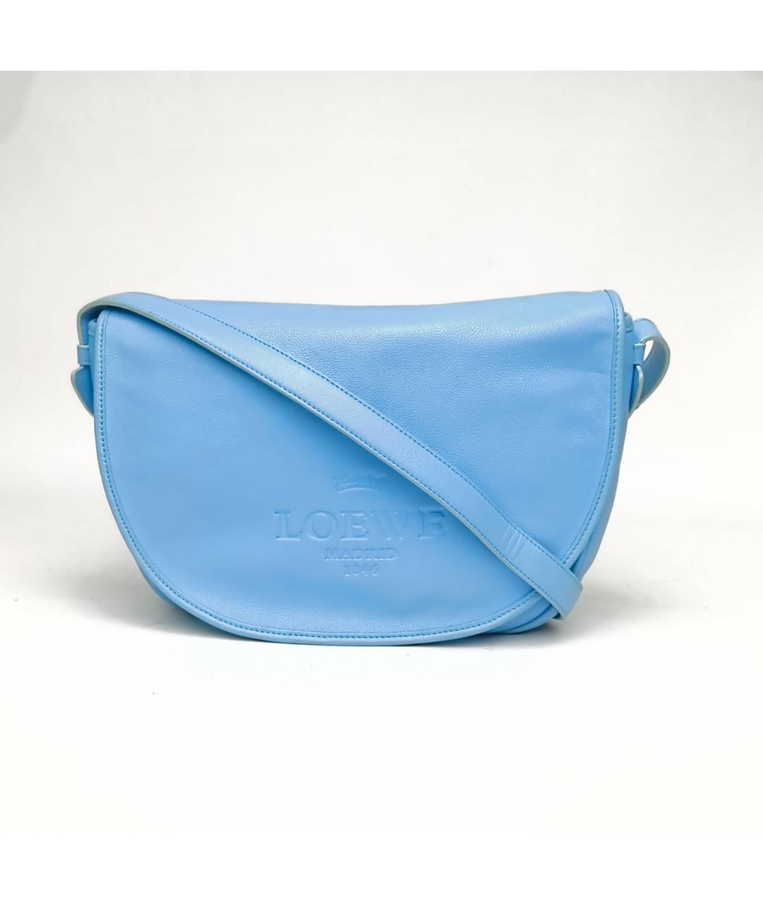 LOEWE Голубая кожаная сумка через плечо, фото 2