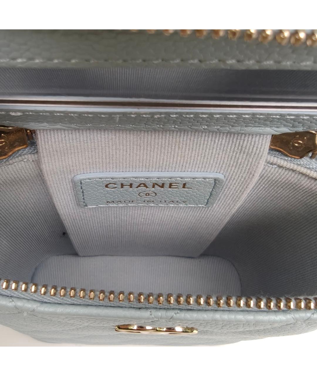 CHANEL Голубая кожаная сумка через плечо, фото 8